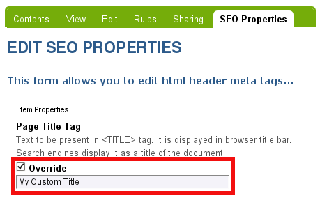 Plone SEO Page Title Tag Override
