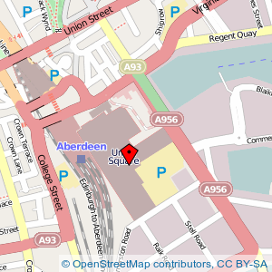 Map: Cineworld, Aberdeen
