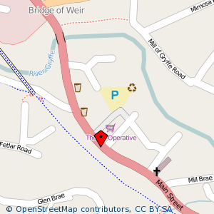Map: Co-operative Store, Bridge of Weir