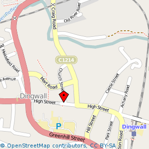 Map: Town Hall, Dingwall