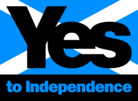 Yes Scotland Logo: black on Saltire